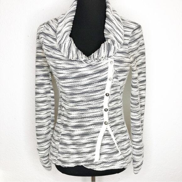 Anthropologie Saturday Sunday gray marled button knit jacket size Extra Small - Picture 1 of 15